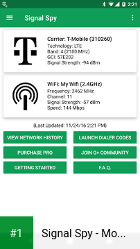 Signal Spy - Monitor Signal Strength & Data Usage app screenshot 1