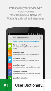 User Dictionary Plus (Free) app screenshot 1