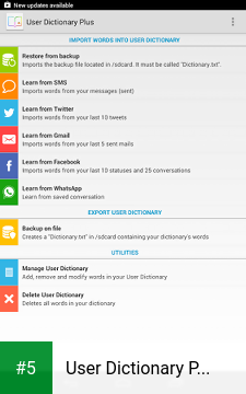 User Dictionary Plus (Free) app screenshot 5