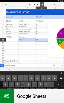Google Sheets app screenshot 5