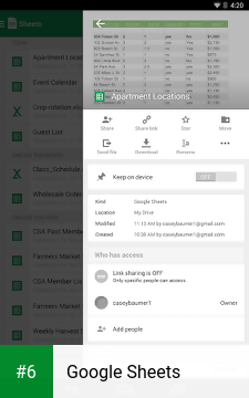 Google Sheets apk screenshot 6