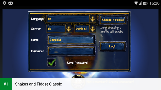 Shakes and Fidget Classic app screenshot 1
