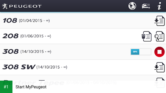 Start MyPeugeot app screenshot 1
