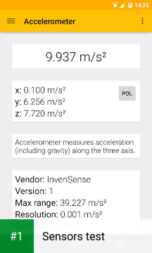 Sensors test app screenshot 1