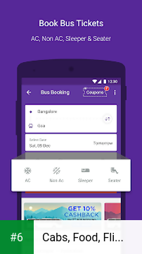 Cabs, Food, Flight, Hotel, Buses, Recharge, Bills apk screenshot 6