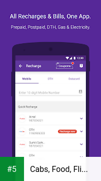 Cabs, Food, Flight, Hotel, Buses, Recharge, Bills app screenshot 5