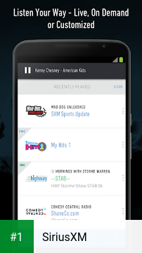 SiriusXM app screenshot 1