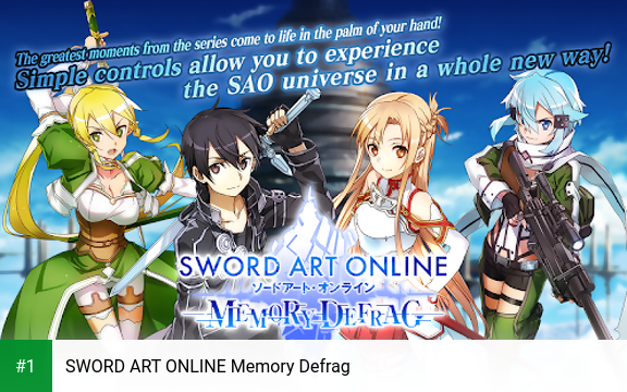 SWORD ART ONLINE Memory Defrag app screenshot 1