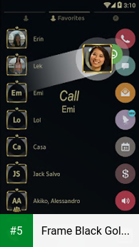 Frame Black Gold Dialer Theme app screenshot 5