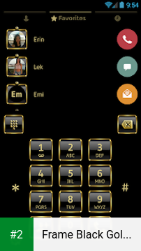 Frame Black Gold Dialer Theme apk screenshot 2