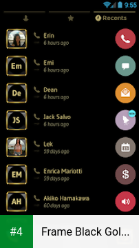 Frame Black Gold Dialer Theme apk screenshot 4