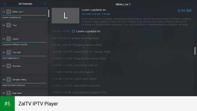 ZalTV IPTV Player app screenshot 5