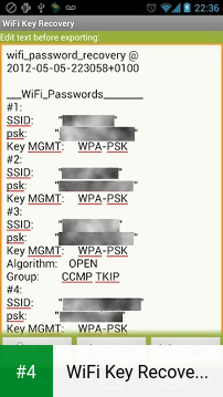 WiFi Key Recovery (needs root) apk screenshot 4
