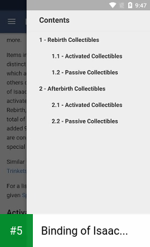 Binding of Isaac: Rebirth Wiki app screenshot 5