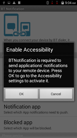 bt notification app for smartwatch settings